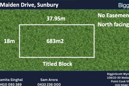 638sqm Titled Block in Sunbury