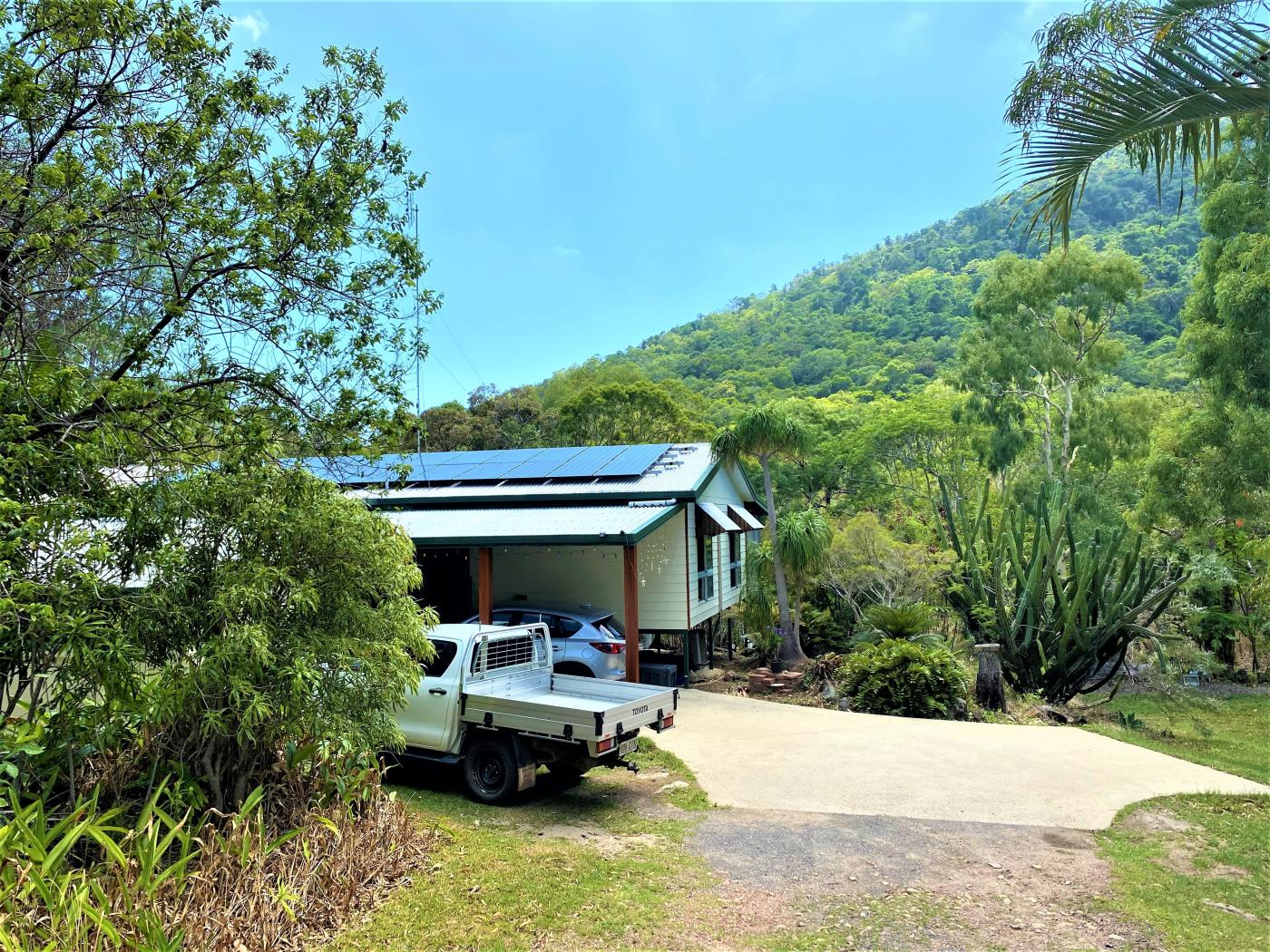 24 Solar Panels on the roof and entry side of house