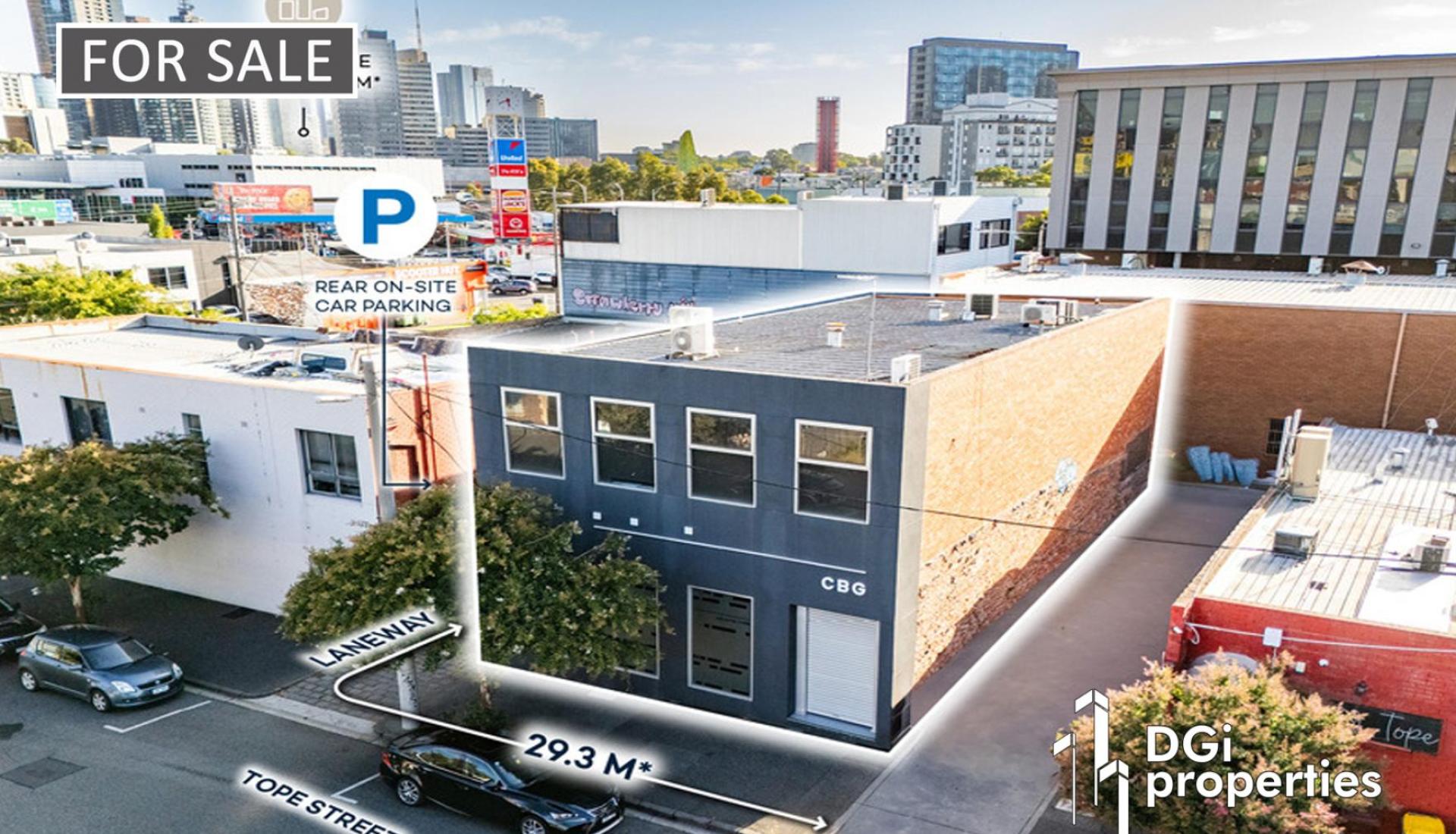 Triple Fronted South Melbourne Office Building with Architecturally Designed Interiors & On-Site Parking