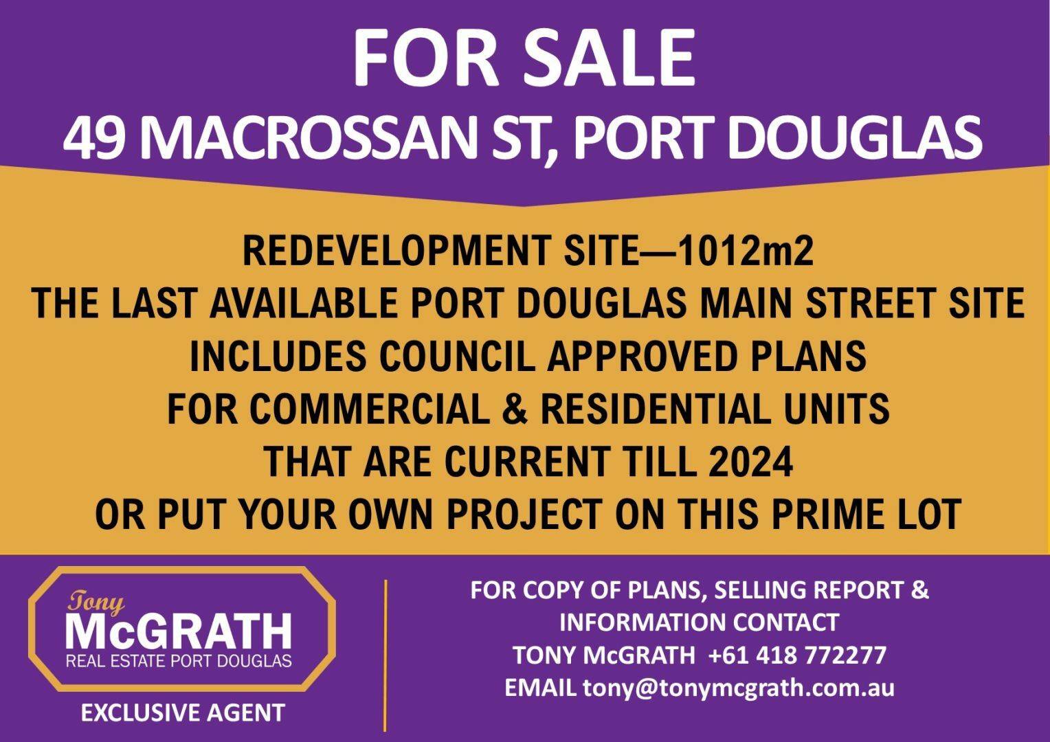 49 Macrossan St, Port Douglas SOLD by Tony McGrath Real Estate