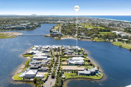 One of Only 17 - Gated Island Living on 2,203m² of Absolute Lake Kawana Frontage