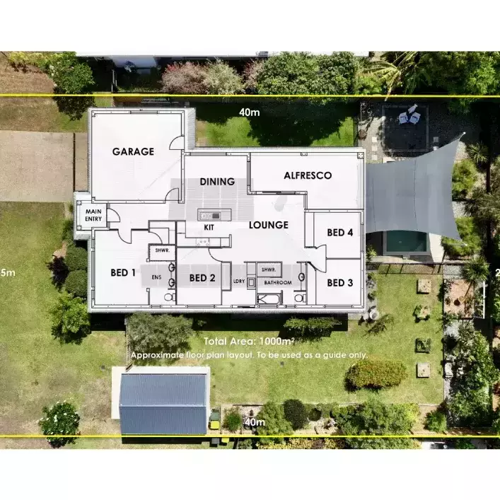Floor plan of 50 Cooya Beach Road, Cooya Beach – beachfront home layout diagram