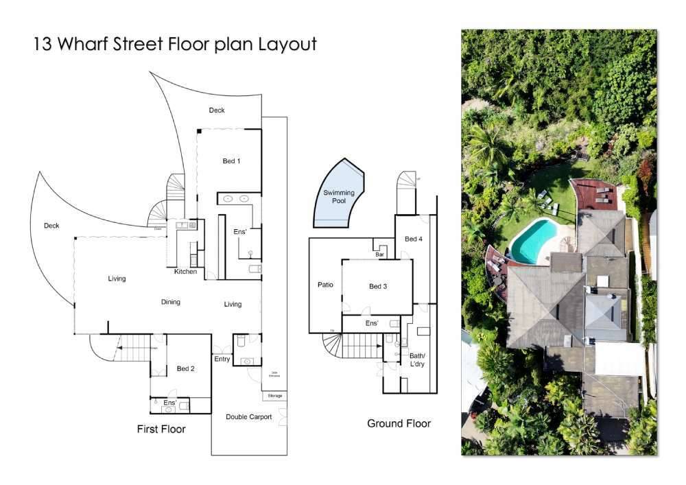 Floor plan of 13 Wharf Street, Port Douglas – central location unit layout plan
