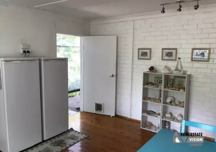 kitchen showing back door